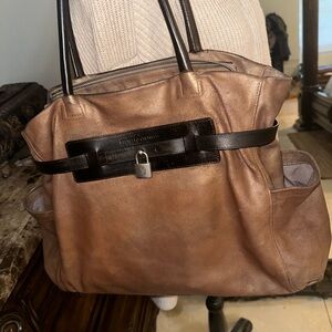 Brunello cucinelli handbag used size large golden brown